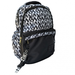 Sac à dos scolaire moderne au motif géométrique