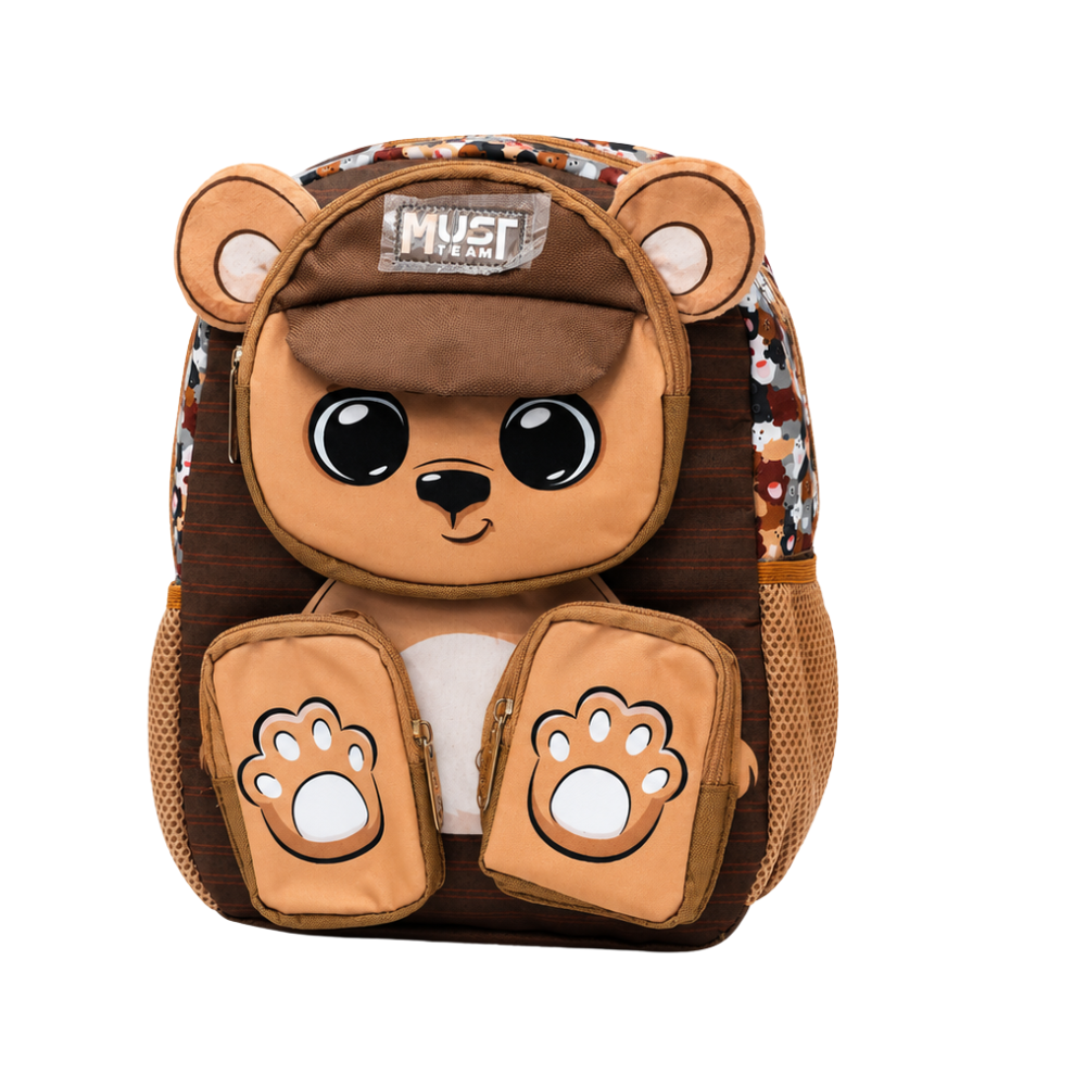 Ce sac à dos pour enfant MUST Team séduit par son design ludique en forme de petit ours