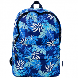 sac à dos bleu marine au magnifique motif tropical