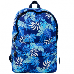 sac à dos bleu marine au magnifique motif tropical