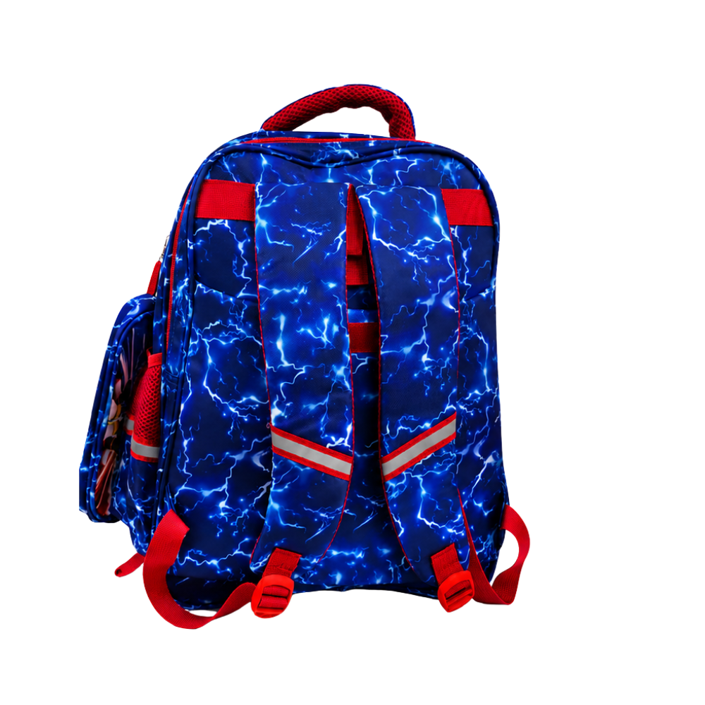 Sac à dos scolaire pour enfant au design dynamique inspiré de l’univers de Sonic et Shadow avec trousse