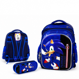 Sac à dos scolaire Sonic avec trousse assortie