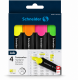 pack Schneider Job comprend quatre surligneurs aux couleurs fluorescentes et lumineuses