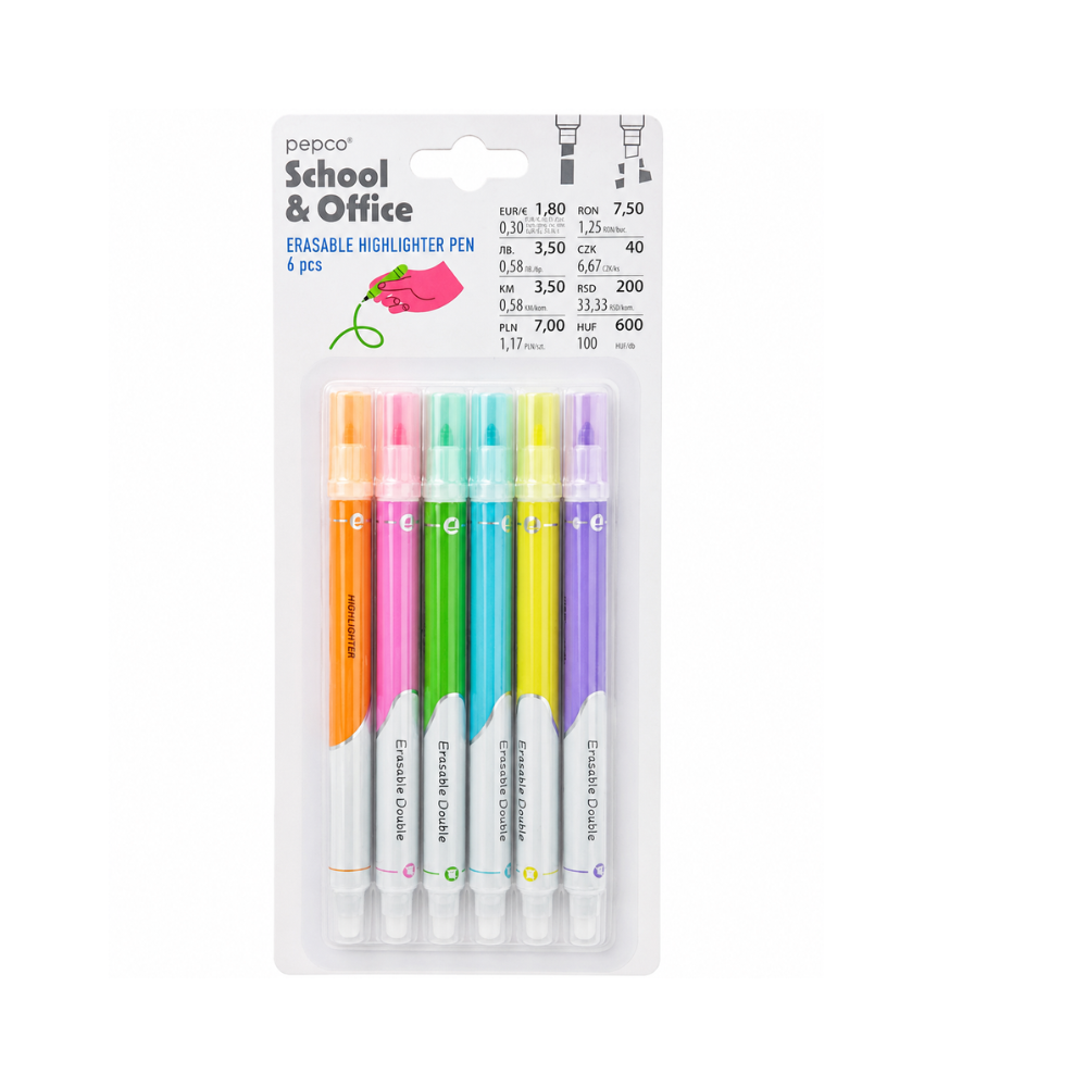 Lot de 6 surligneurs effaçables