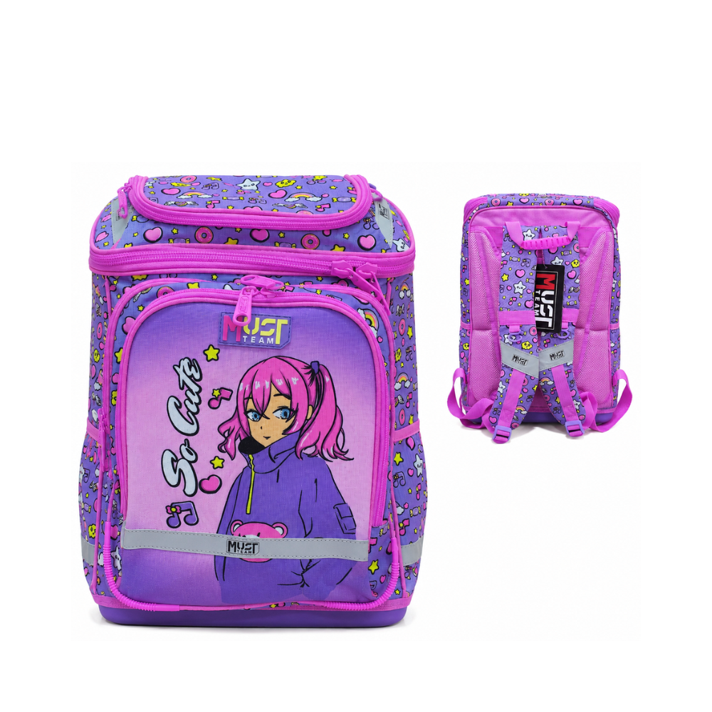 Cartable scolaire MUST Team violet et rose pour fille
