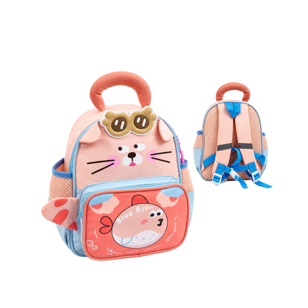 Sac à dos maternelle pour enfant au design animalier, coloris rose pastel
