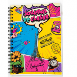 Journal de classe à spirale au design coloré