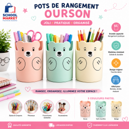 pot de rangement au design adorable en forme d’ourson