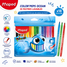 18 feutres lavables Maped Color’Peps Ocean