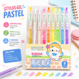 POCHETTE DE 9 Stylos GEL TIC TAC JIANDAI