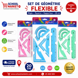 Set de géométrie flexible SKYGLORY 20 cm