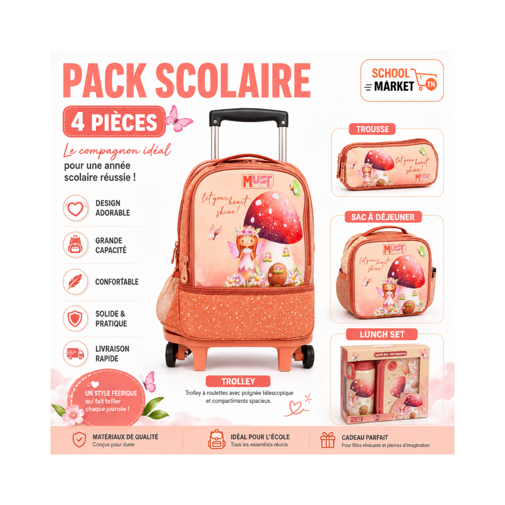 le Pack Scolaire MUST Team  4 pièces