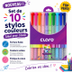 Set de 10 stylos à bille colorés CLARO TRION DZ