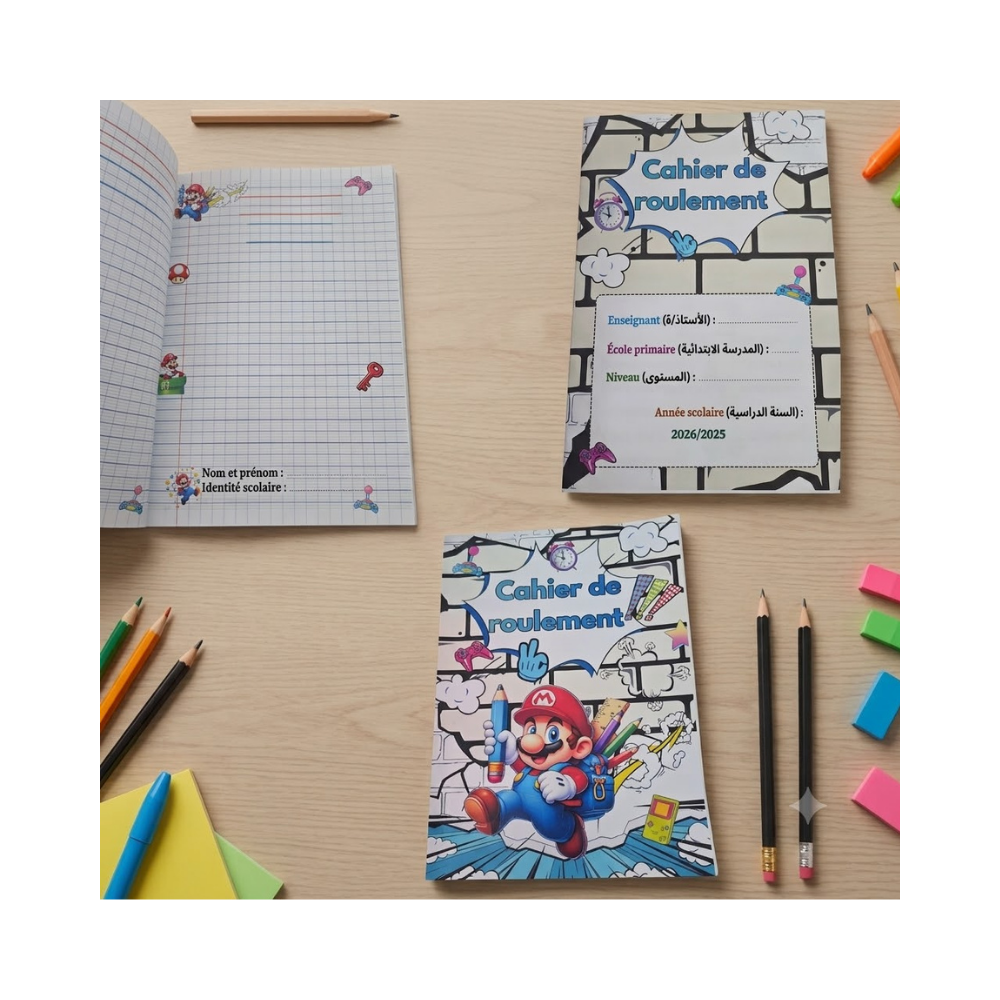 Cahier de roulement personnalisé Super Mario