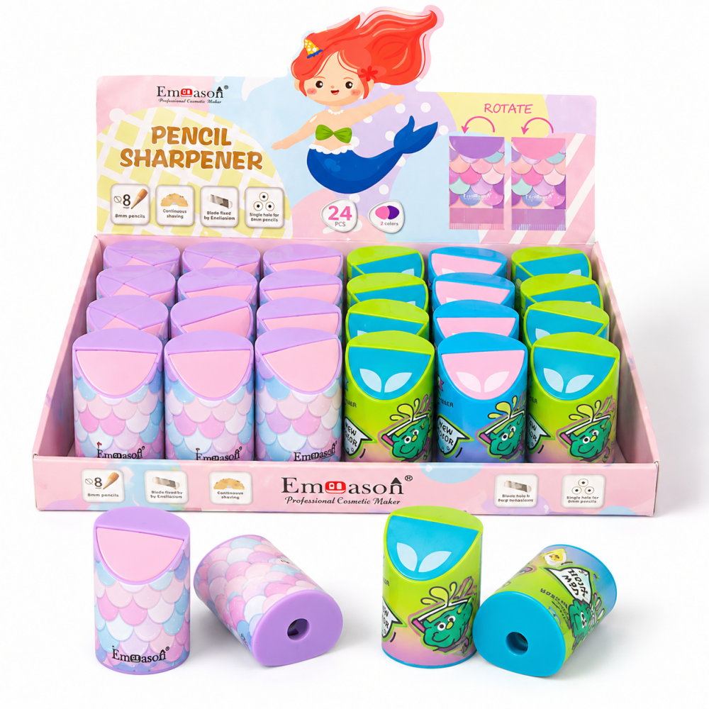 Taille-crayon fantaisie Emoason au design coloré et ludique