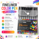 Set de 24 stylos Fineliner Color Pen à pointe fine 0,4 mm