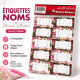 Ensemble d'étiquettes nominatives