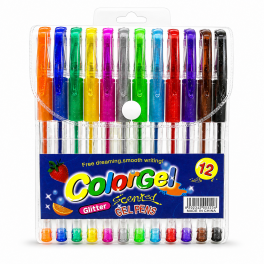 POCHETTE DE 12 Stylo en gel à paillettes
