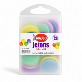 Boîte de 20 jetons éducatifs MAJED multicolores