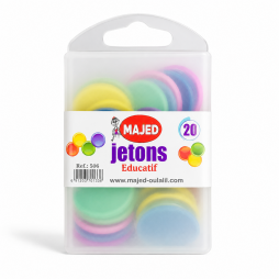 Boîte de 20 jetons éducatifs MAJED multicolores