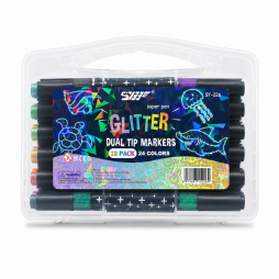 Set de 12 marqueurs Glitter Dual Tip  24 couleurs,