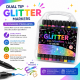 Marqueurs Glitter Dual Tip en coffret de 12 couleurs scintillantes