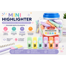 Mini surligneurs BEST aux couleurs pastel douces et tendance