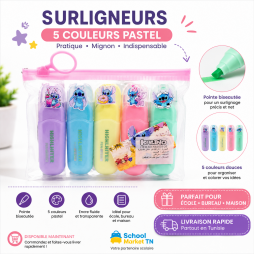 Set de 5 surligneurs pastel aux couleurs douces