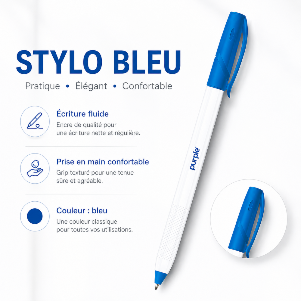 Stylo à Bille Pointe 0,7 mm purple