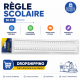 Règle scolaire transparente 30 cm avec graduations précises