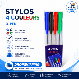 4 stylos X-Pen aux couleurs essentielles