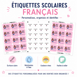 ETIQUETTES PERSONNALISEES POUR LES ELEVES GENRE AUX CHOIX