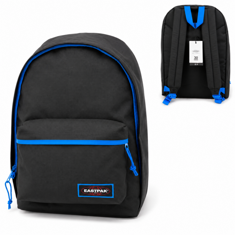 Sac à dos Eastpak noir avec détails bleus