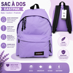 Sac à dos Eastpak violet pastel  lilas au design moderne