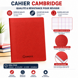 Cahier Cambridge 96 pages, format 24 × 32 cm