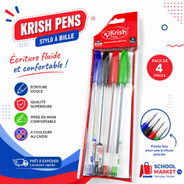 Pack de 4 stylos à bille Krish Pens