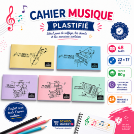 Cahier de musique plastifié de 48 pages