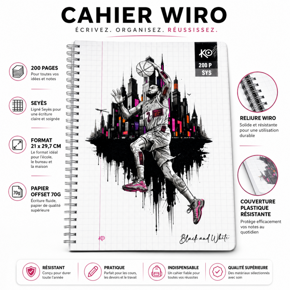 Cahier Wiro 200 pages Seyès