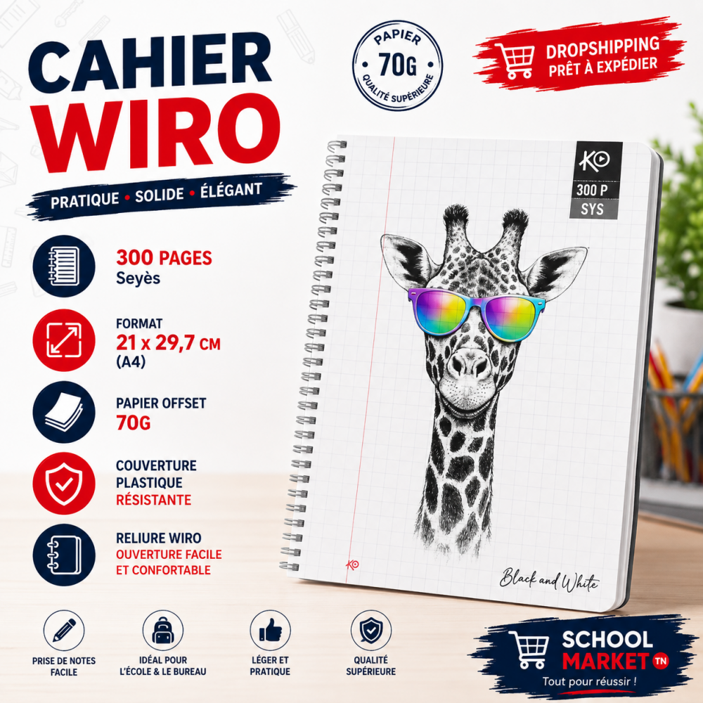 Cahier Wiro 300 pages Seyès