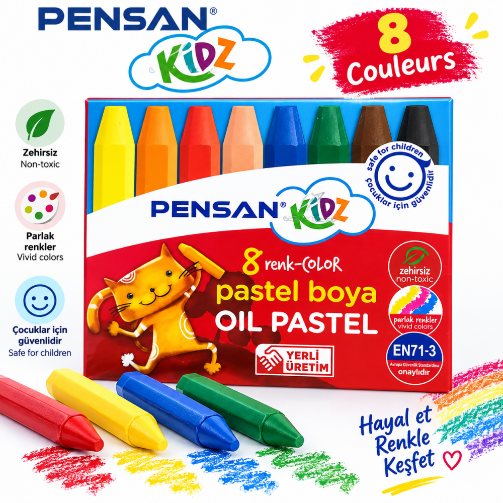 Pastels à l’huile PENSAN Kidz  8 couleurs