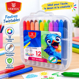 Crayons de couleur  Twistable - 12 couleurs éclatantes