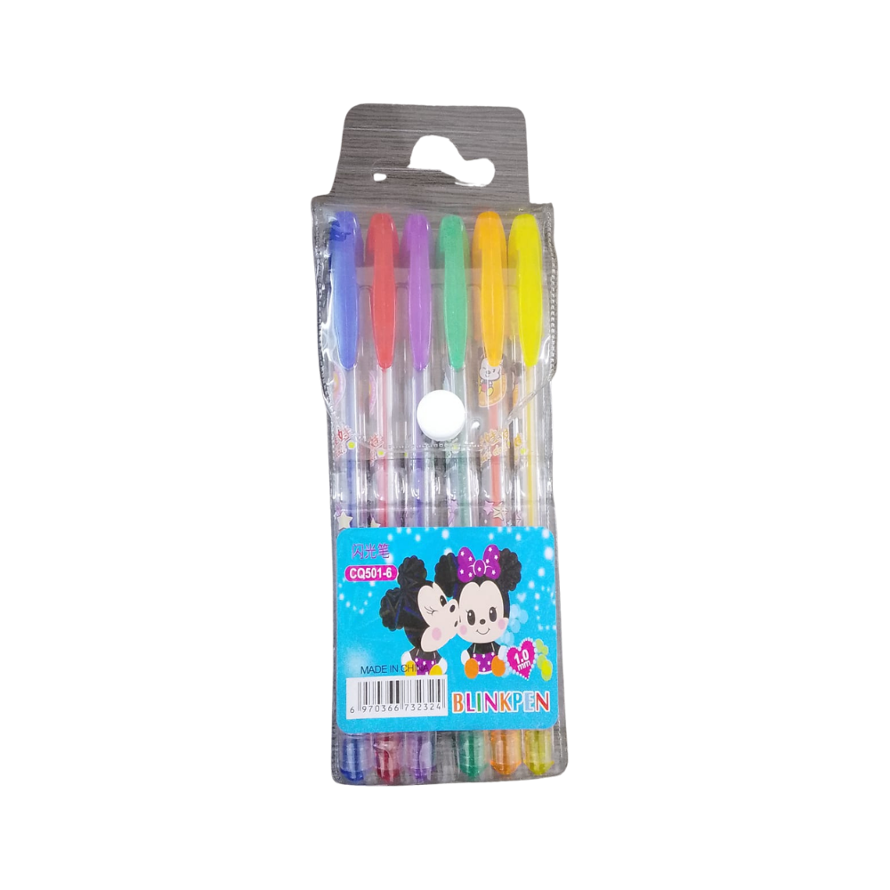 Lot de 6 stylos à bille colorés 1,0 mm