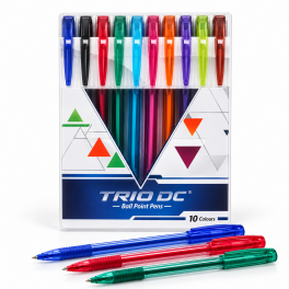 Coffret de 10 stylos à bille multicolores TRIO DC
