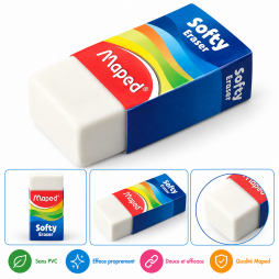 Gomme Maped Softy blanche, douce et efficace