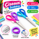 Ciseaux scolaires colorés avec lames en acier inoxydable