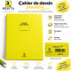 Cahier de dessin plastifié SELECTA, format 24 × 32 cm, composé de 24 pages unies en papier dessin 80 g.