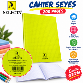 Cahier SELECTA 200 Pages Seyes 21×29,7 cm Couverture Polypropylène