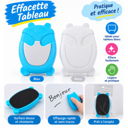 effacette pour tableau blanc, légère, pratique et facile à utiliser au quotidien.