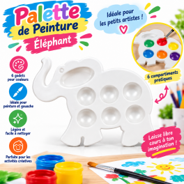 Palette de peinture Éléphant   6 godets pour peinture et gouache