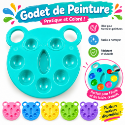 Godet de peinture enfant   Palette plastique multi-compartiments
